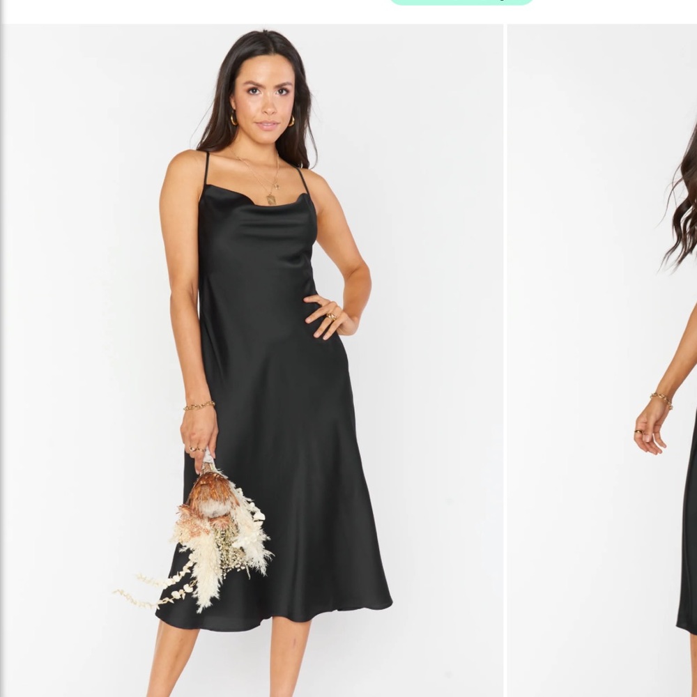 Show me your Mumu Verona Cowl Dress Luxe Black Satin XS